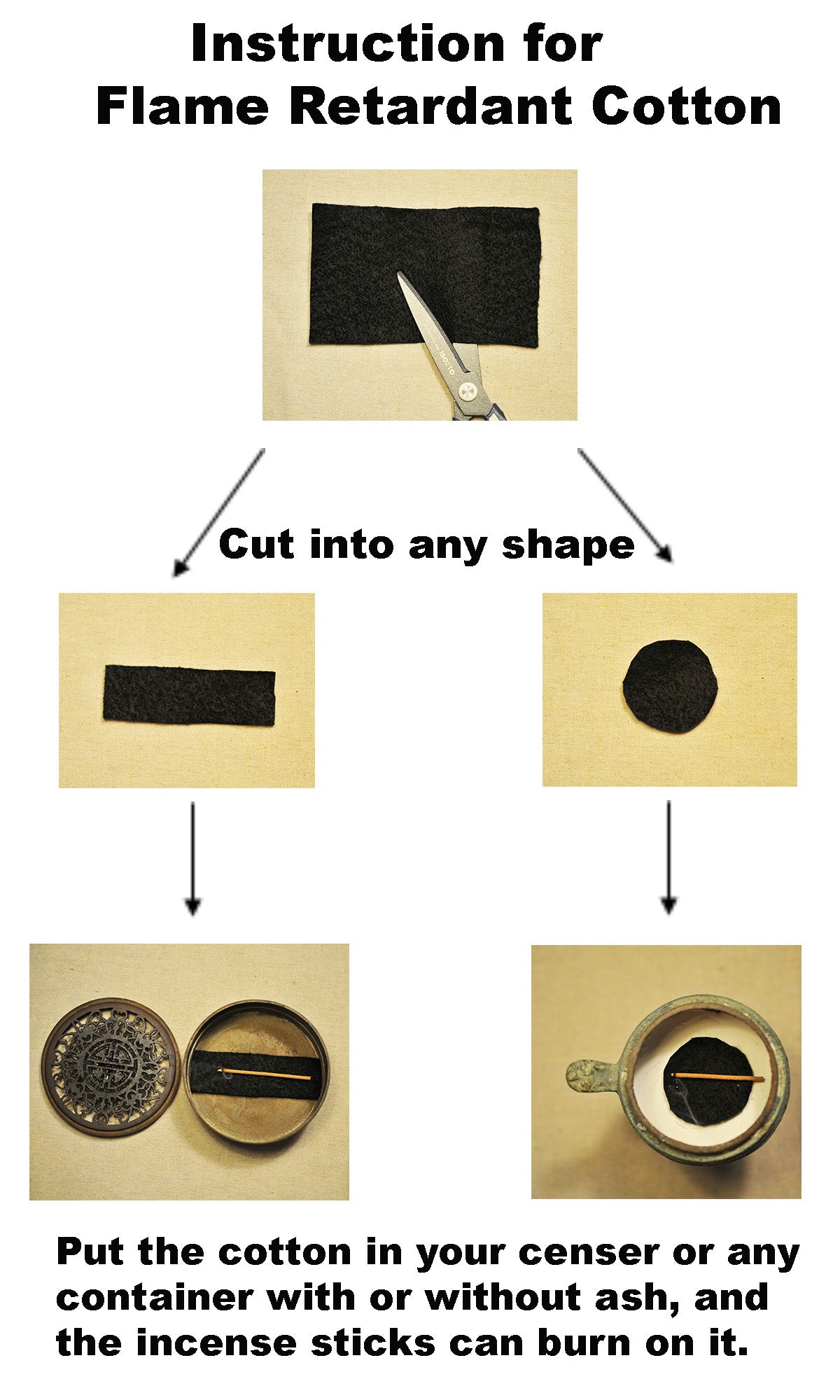Incense Burner - Flame Retardant Cotton
