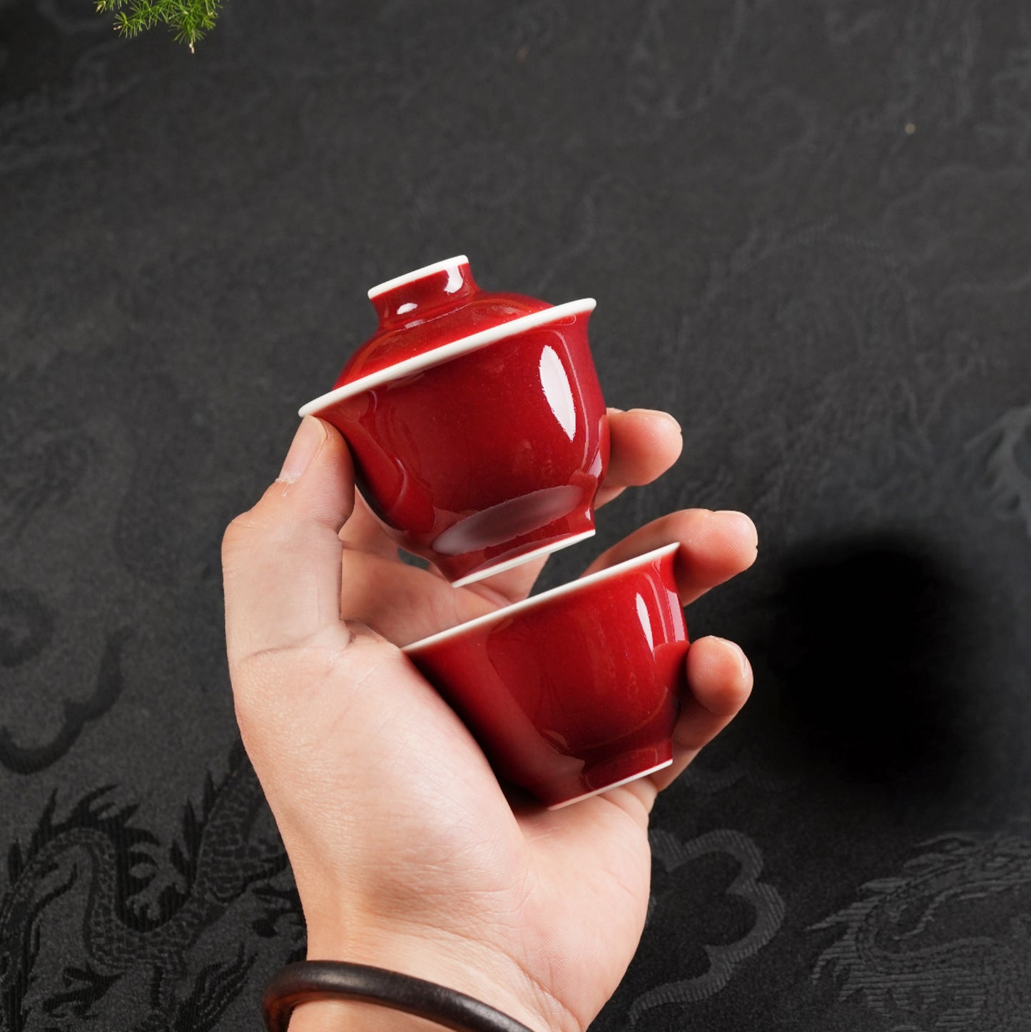 Teaware - Mini Gaiwan set (Red, 50cc)