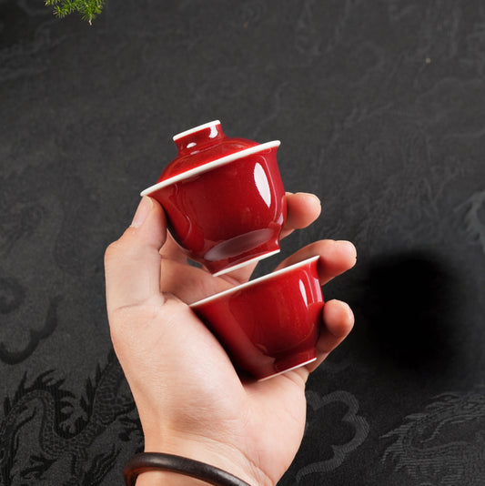 Teaware - Mini Gaiwan set (Red, 50cc)