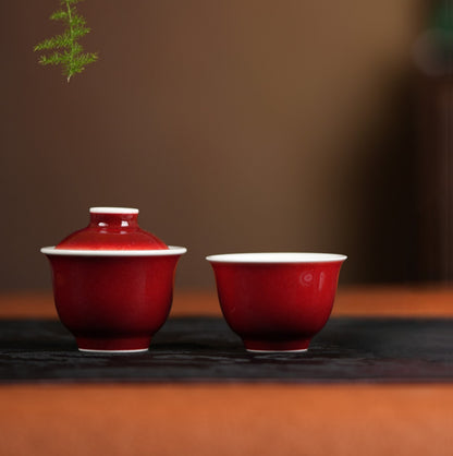 Teaware - Mini Gaiwan set (Red, 50cc)
